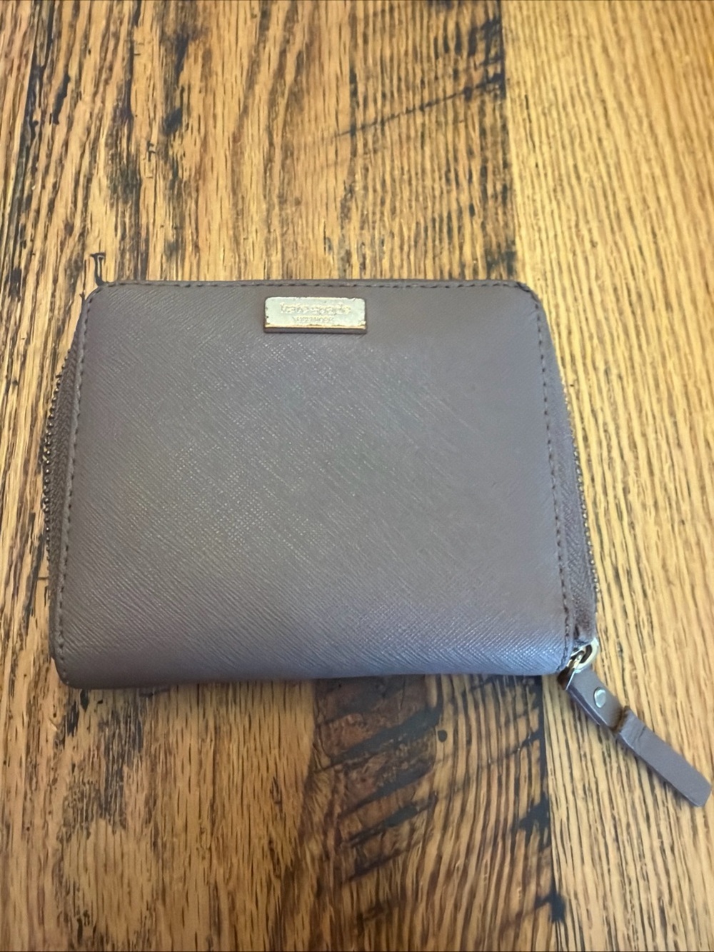 Kate Spade Medium Zip-around Wallet Plum Textured